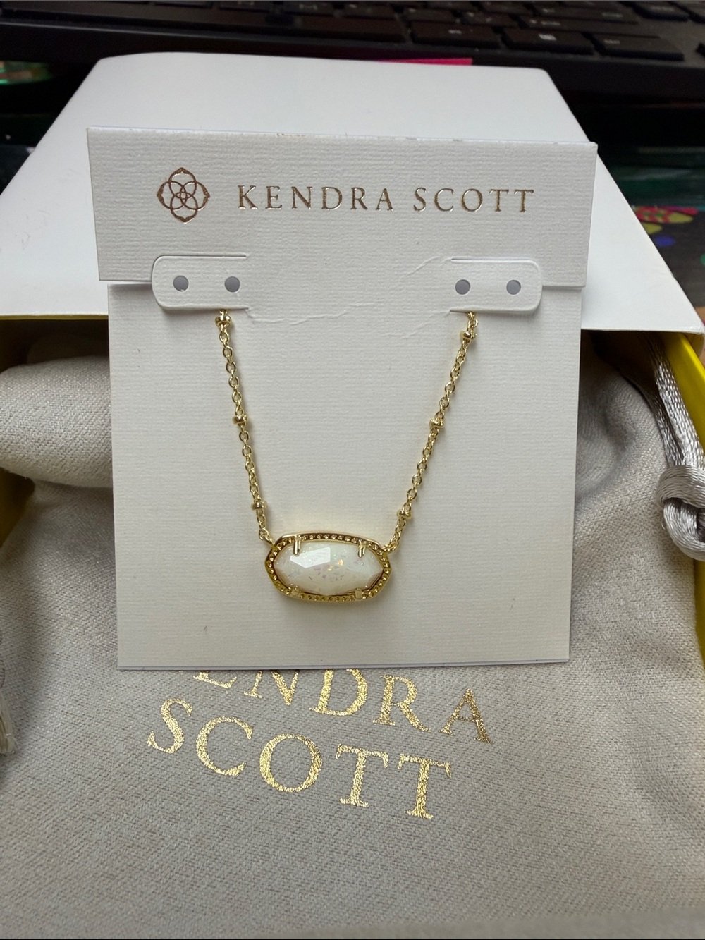 KS Elisa G tone opal necklace NWT